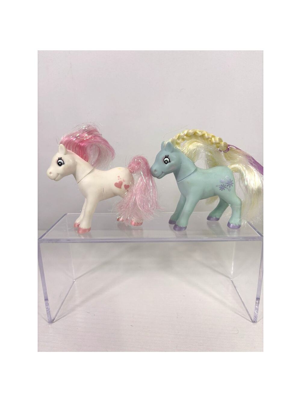 Lanard Pony Blue Green Pink 1997 Sparkly Hair Lot Of 2